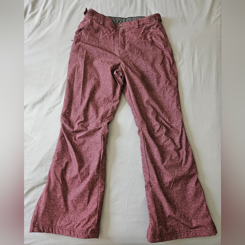 Women's Gerry Large Snow Pants - Maroon/Purple With Lavender Flecks